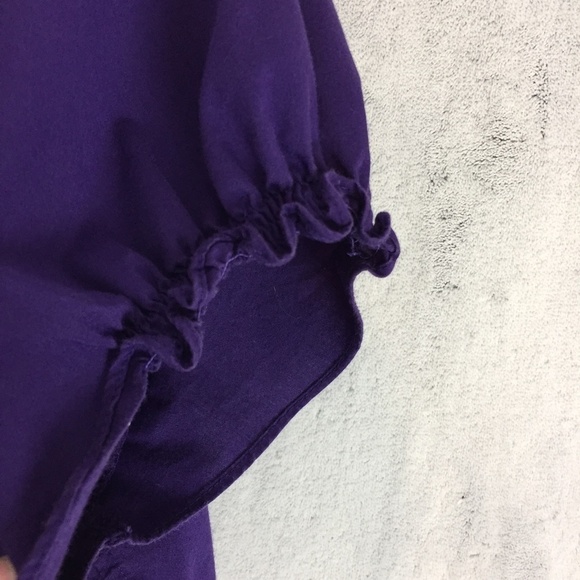 Jessica Button Up Blouse Size 18W Ruffles Purple Shaped Front - Picture 10 of 11